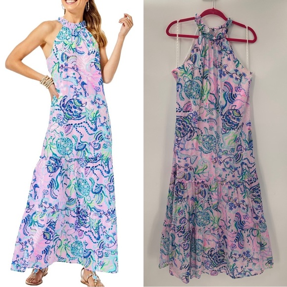 Lilly Pulitzer Dresses & Skirts - Lilly Pulitzer Everly Maxi Dress Mermaid For You Size Large READ